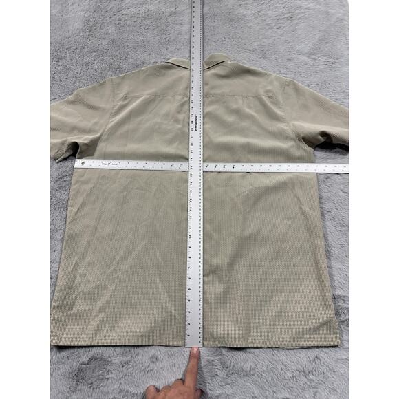 Columbia Shirt Mens 2XL Tan Plaid PFG Fishing Outdoor Button Up Short Sleeve Top - Picture 7 of 9